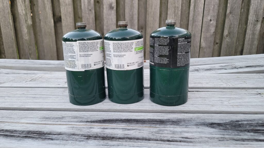 variety set of 1lb propane canisters