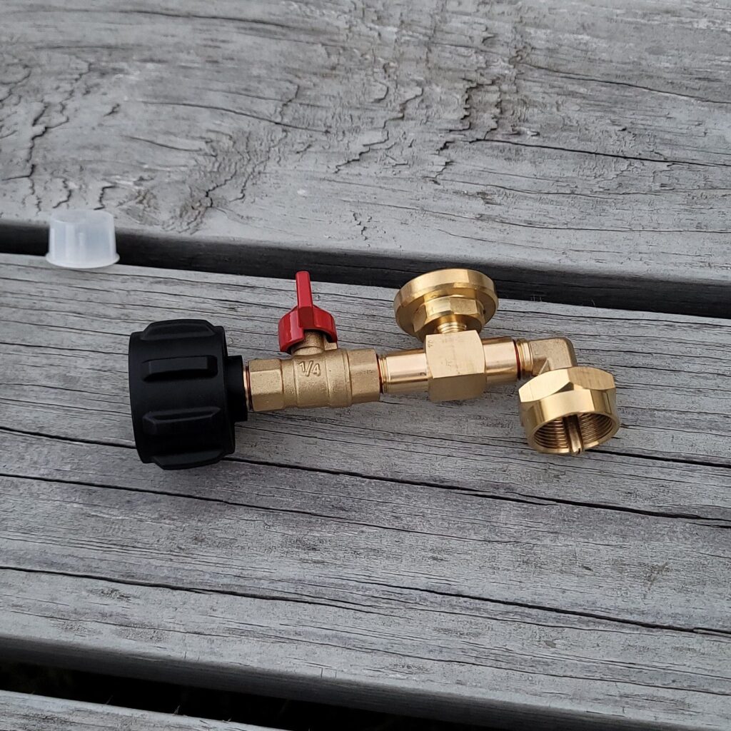 Quick fill adapter to re-use Empty 1lb Propane Canisters